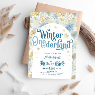 Winter Wonderland First Birthday Inbjudningar