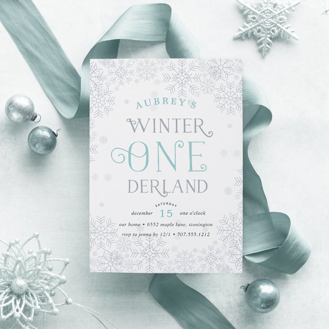 Winter Wonderland First Födelsedagsfest inbjudan (Skapare uppladdad)