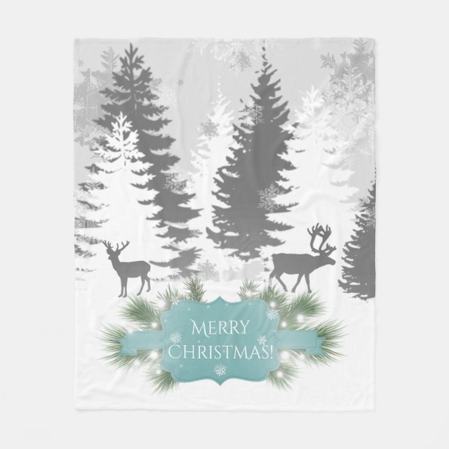 Winter Wonderland Fleece Blanket - Teal (Framsidan)