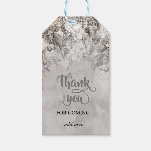 Winter Wonderland Flowers Forest Presentetikett (Framsidan)