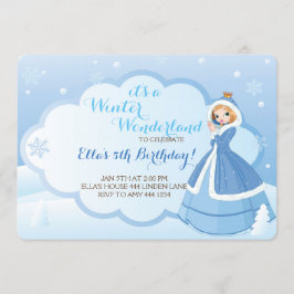 Winter Wonderland Födelsedagsfest inbjudan