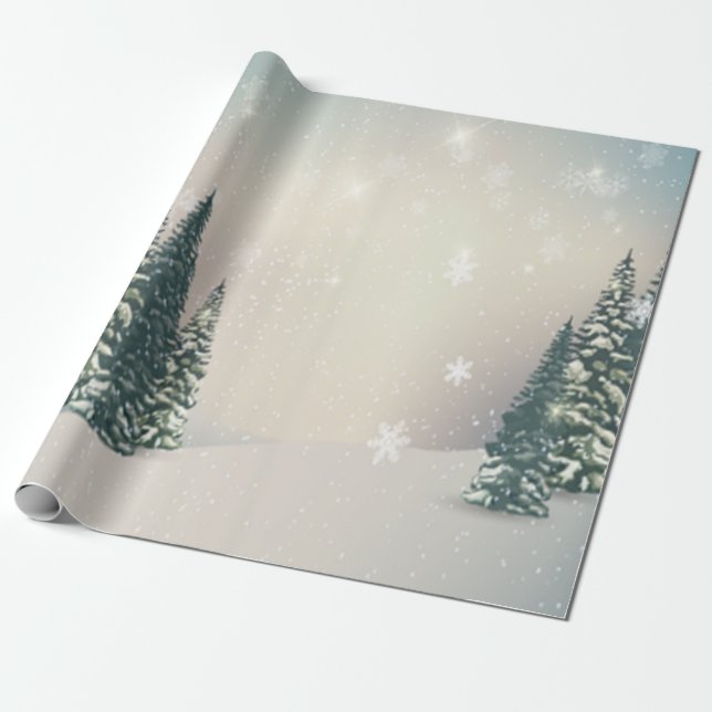 Winter Wonderland, Forest, Snö Helgdag Presentpapper (Utrullad)
