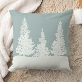 Winter Wonderland Forest Träd Kudde