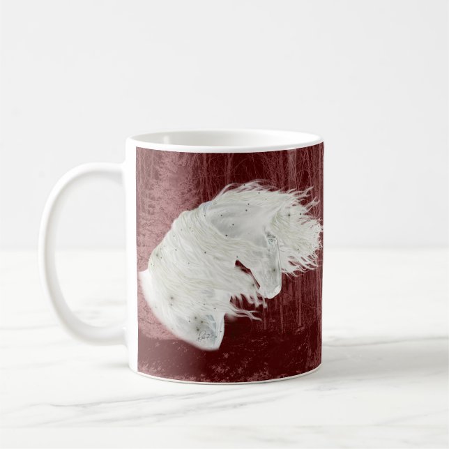 Winter Wonderland Friesian Horse 2-Sided Mug Kaffemugg (Vänster)