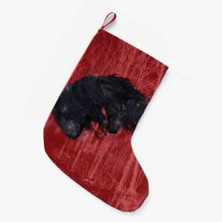 Winter Wonderland Friesian Horse 2 Stocking Liten Julstrumpa