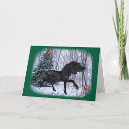 Winter Wonderland Friesian Horse Card Kort