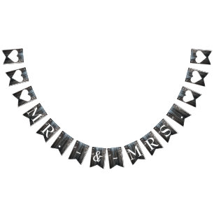 Winter Wonderland Frozen Ice Mr. & Mrs Bröllop Vimplar