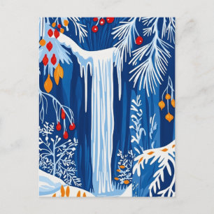 Winter Wonderland, Fryst Fall, julkonst Helg Vykort
