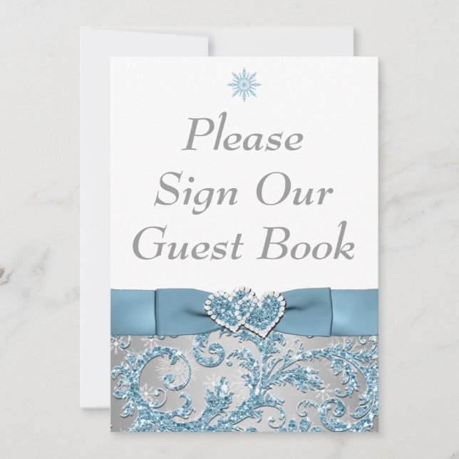 Winter Wonderland Gått med Hearts Bord Card Inbjudningar (Framsida)