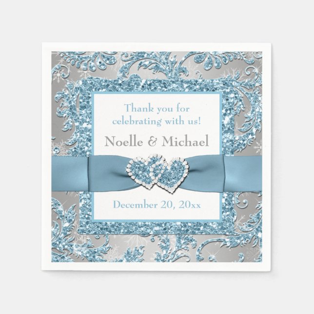 Winter Wonderland, Gått med Hearts Pappra Napkins Pappersservett (Framsidan)