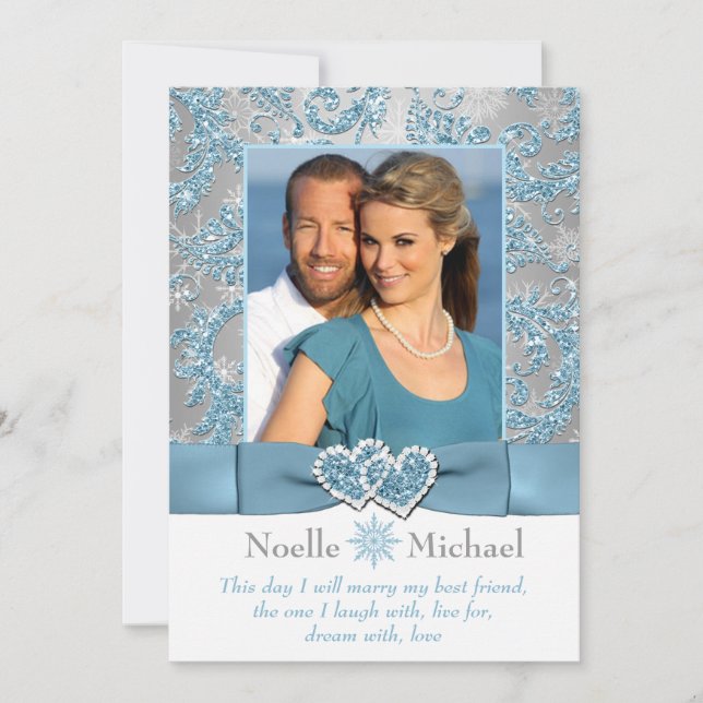 Winter Wonderland Gått med Hearts PHOTO Inbjudan (Framsida)