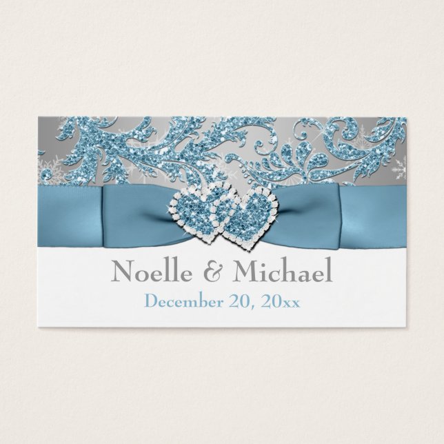 Winter Wonderland, Gått med Hearts Wedding-Märkre Visitkort (Framsidan)