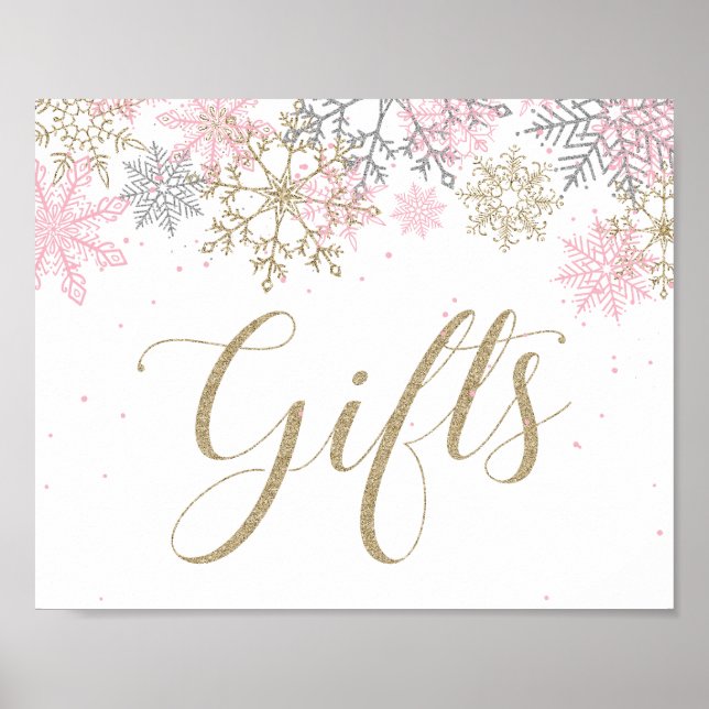 Winter Wonderland Gifts Sign Poster (Framsidan)