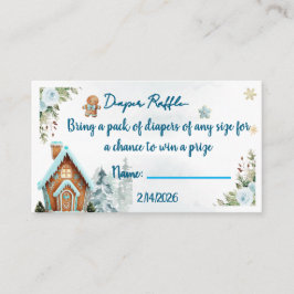 Winter wonderland Gingerbread diaper raffle card Tilläggskort