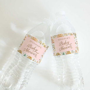 Winter Wonderland Girl Baby Shower Vattenflaskor Etikett
