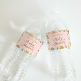 Winter Wonderland Girl Baby Shower Vattenflaskor Etikett