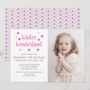 Winter Wonderland Girl Birthday Inbjudningar