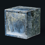 Winter Wonderland Glittery Snö Forest Favoritbox Presentaskar<br><div class="desc">Sunlight-gnistor i den yttre grenarna av en djup skog medan skuggorna ger en djup och blå lugn. Robert Frost hade högerna: "skogen är underbart, mörk och djupt". Ni kan infria löften och fördela favörer i vintern under vintern under vintern, under snöskogar och glatt solsken. Perfekt för vinterbröllop, vinterrestaurang och småföretag...</div>