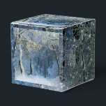 Winter Wonderland Glittery Snö Forest Favoritbox Presentaskar<br><div class="desc">Sunlight-gnistor i den yttre grenarna av en djup skog medan skuggorna ger en djup och blå lugn. Robert Frost hade högerna: "skogen är underbart, mörk och djupt". Ni kan infria löften och fördela favörer i vintern under vintern under vintern, under snöskogar och glatt solsken. Perfekt för vinterbröllop, vinterrestaurang och småföretag...</div>