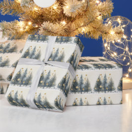 Winter Wonderland Gnistra & Guld Träd Presentpapper