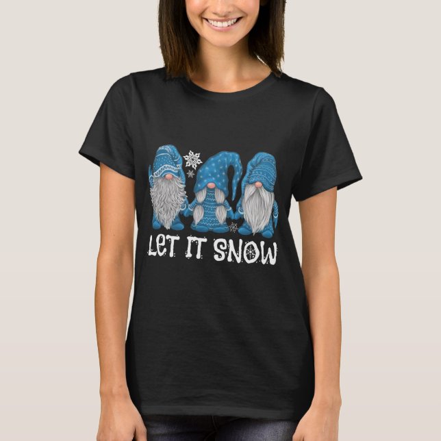 Winter Wonderland Gnomes Winter Snowy Gnomes Snö T Shirt (Framsida)