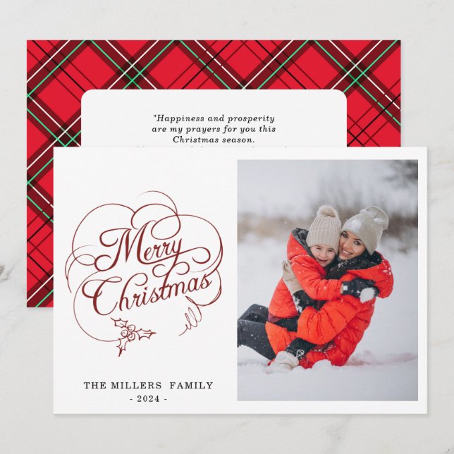 Winter Wonderland God jul Photo Julkort (Fram/baksida)