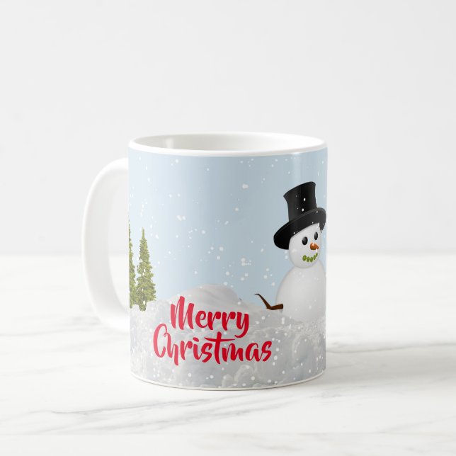 Winter Wonderland God jul Snögubbe Kaffemugg (Framsida vänster)