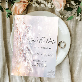 Winter Wonderland Grenar Greenery sparar datumet Spara Datumet