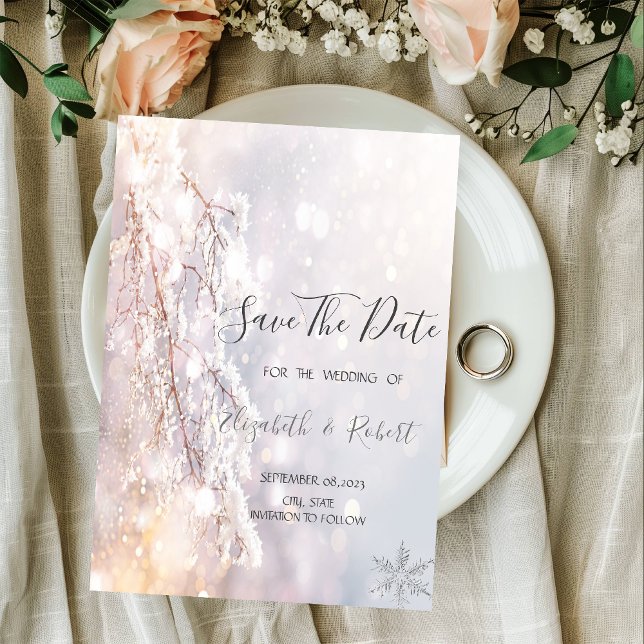 Winter Wonderland Grenar Greenery sparar datumet Spara Datumet (Skapare uppladdad)