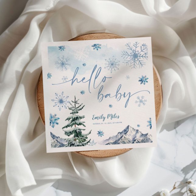 Winter Wonderland Hej Baby Pappra Napkins Pappersservett (Skapare uppladdad)