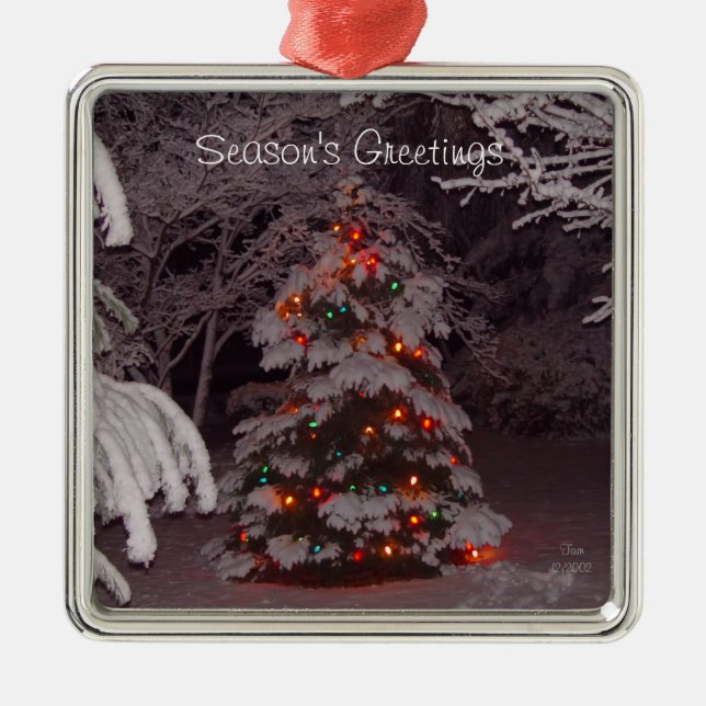 Winter Wonderland Helgdag Träd Ljus Julgransprydnad Metall (Framsidan)