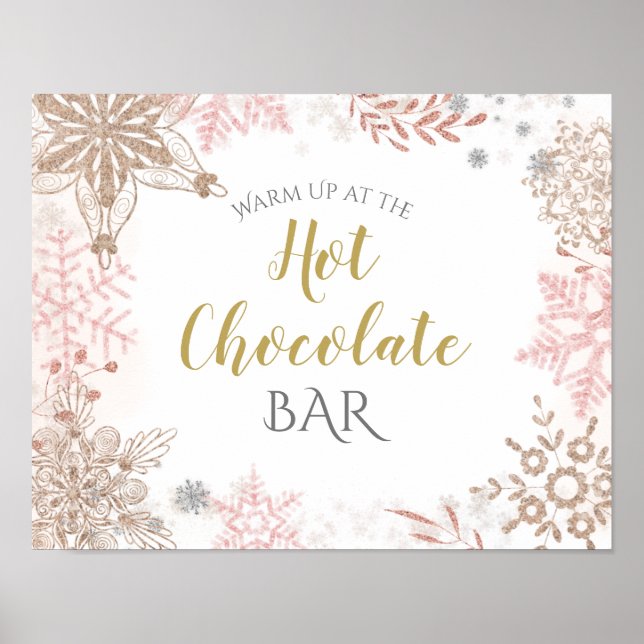 Winter Wonderland Hett Chocolate Rosa Guld Poster (Framsidan)
