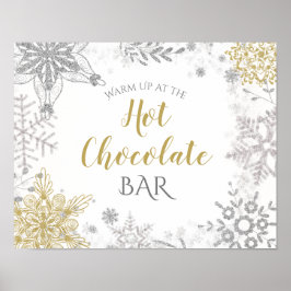 Winter Wonderland Hett Chocolate Silver Guld Poster