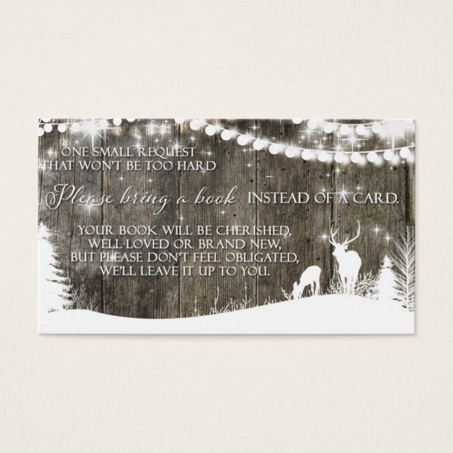 Winter Wonderland Hjort & Ljus Bok Card Visitkort (Framsidan)