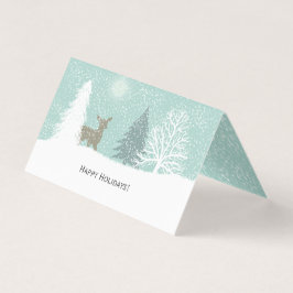 Winter Wonderland hjort, snö gräs träd jul Kort