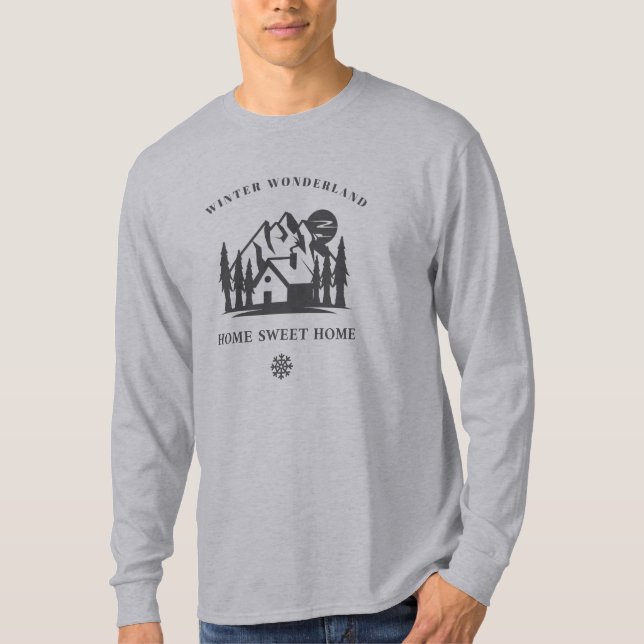 Winter Wonderland, Home Sweet Home Winter House T Shirt (Framsida)