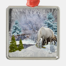 Winter Wonderland Horse Julgran Julgransprydnad Metall