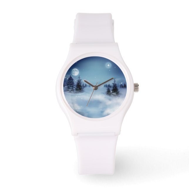 Winter Wonderland i natt Armbandsur (Framsida)