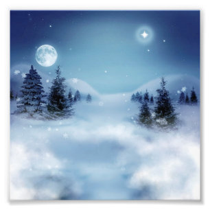 Winter Wonderland i natt Fototryck
