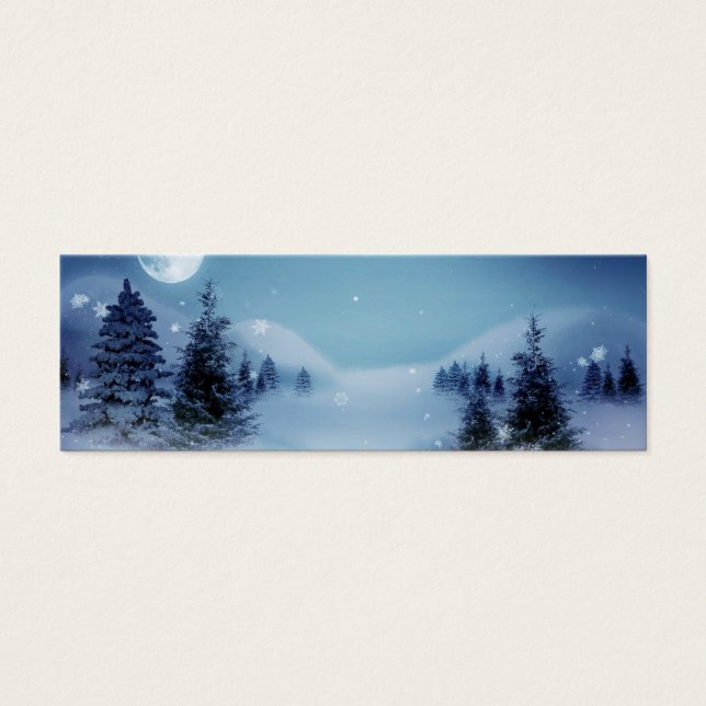 Winter Wonderland i natt Litet Visitkort (Framsidan)
