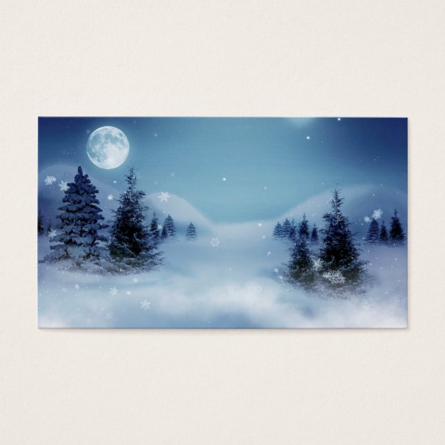 Winter Wonderland i natt Visitkort (Framsidan)