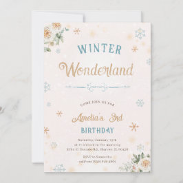 Winter Wonderland Ice Snö Princess Girl Birthday Inbjudningar