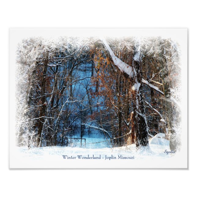 Winter Wonderland in Joplin Missouri Photo Print Fototryck (Framsidan)