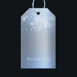 Winter Wonderland Isig Blue Silver Sparkling Ljus Presentetikett<br><div class="desc">Märkre</div>