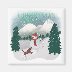 Winter Wonderland - jul Snögubbe Magnet