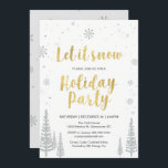 Winter wonderland Julfest Inbjudningar<br><div class="desc">Fira säsongen med den här julfestens inbjudan. Den här utformningen har ett vackert silver glitter snöflingor med ett guld & silver färg-tema. Denna mall kommer att vara perfekt för en jul i party, julfest, företag i party eller cocktail i party. Om du vill ändra typsnitt, färg eller lägga till en...</div>