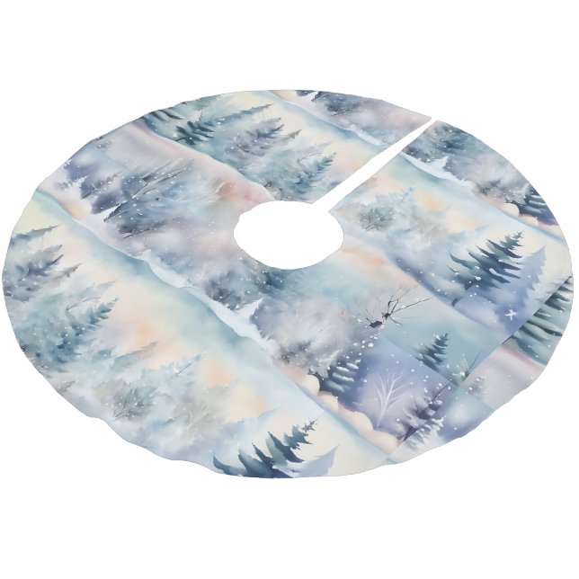 winter wonderland julgransmatta borstad polyester (Vinklad)