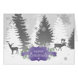Winter Wonderland Julhälsningar Card - Lila Hälsningskort