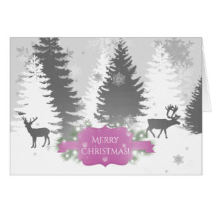 Winter Wonderland Julhälsningar Card - Magenta Hälsningskort