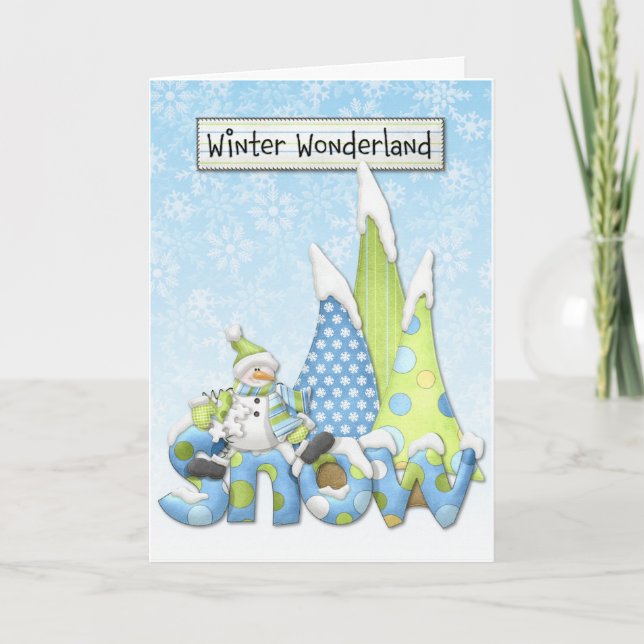 Winter Wonderland Julhälsningar Cards Helgkort (Framsida)